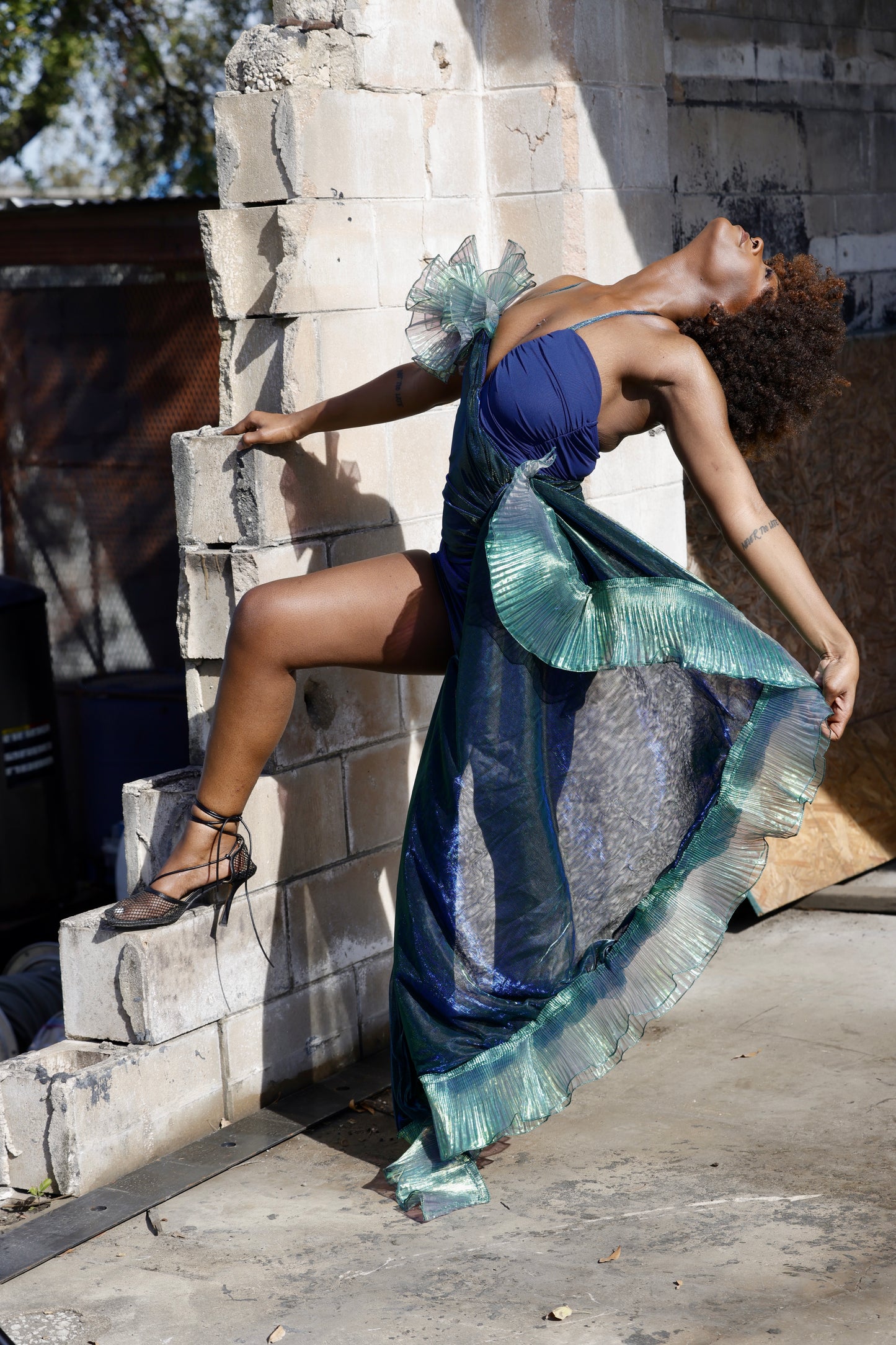 The Siren - Blue and Green Iridescent Gown